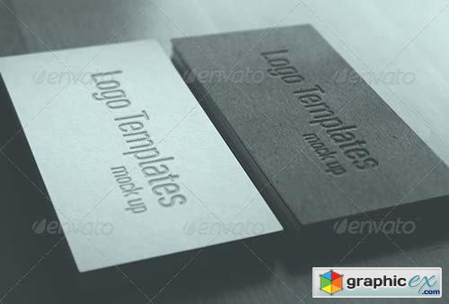 Photorealistic business card and logo mock-up