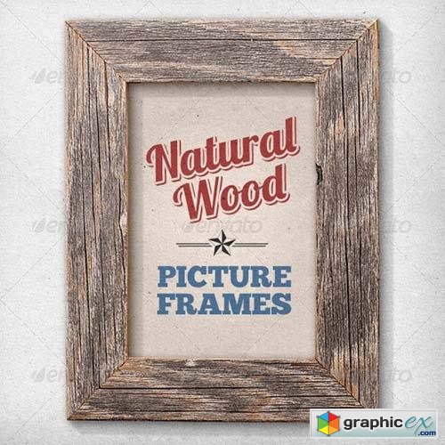 11 Isolated Natural Wood Picture Frames