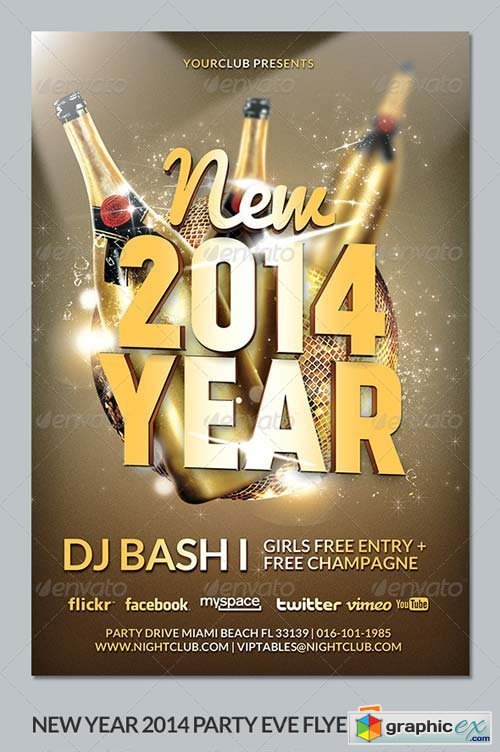 New Year's Eve 2014 Party Flyer Template