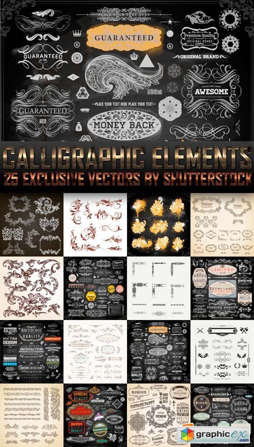 Calligraphic Elements 4, 25xEPS