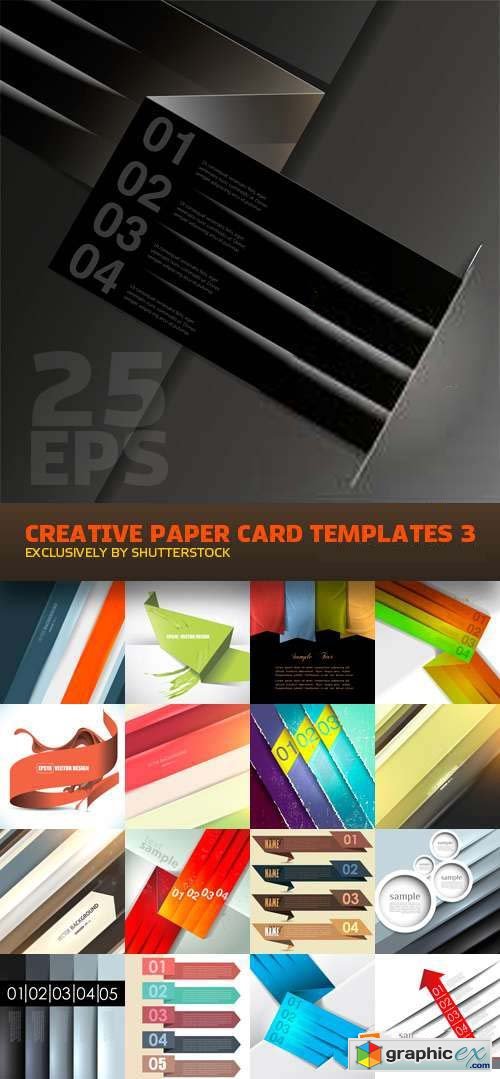 Creative Paper Card Templates 3, 25xEPS