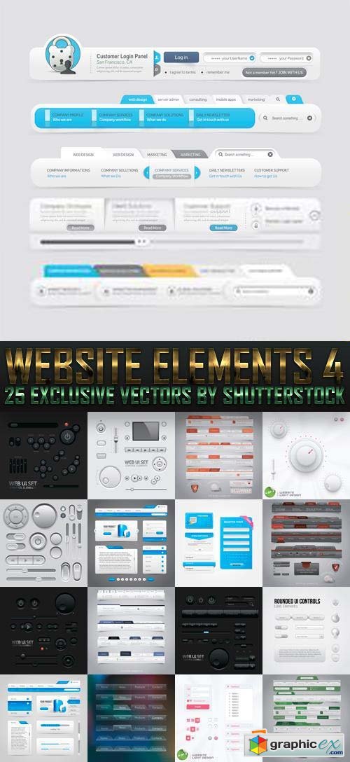 Website Elements 4, 25xEPS