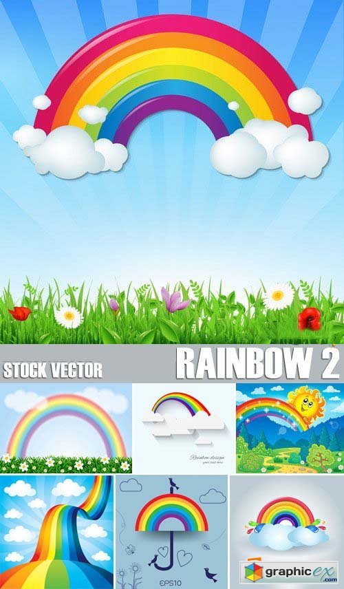 Stock Vectors - Rainbow 2, 25xEPS