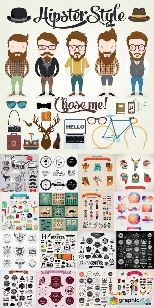 Hipster Style design elements in vector from stock 25xEPS