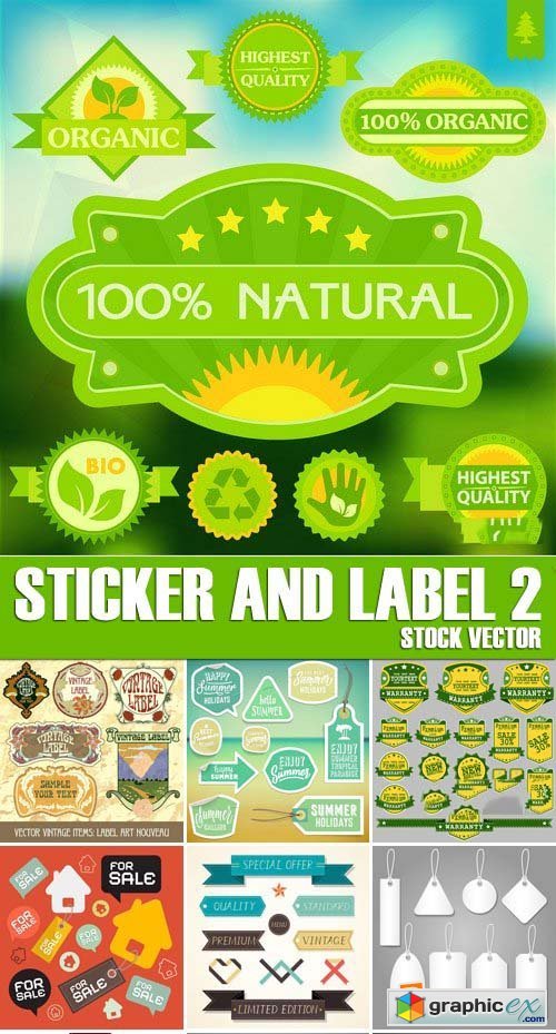 Stock Vectors - Sticker and label 2, 25xEPS