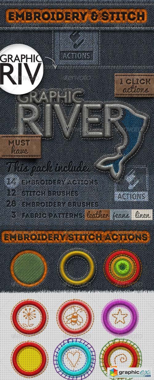 Embroidery and Stitching Photoshop Creation Kit
