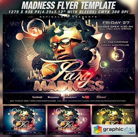 Party Madness Flyer Template 1382636