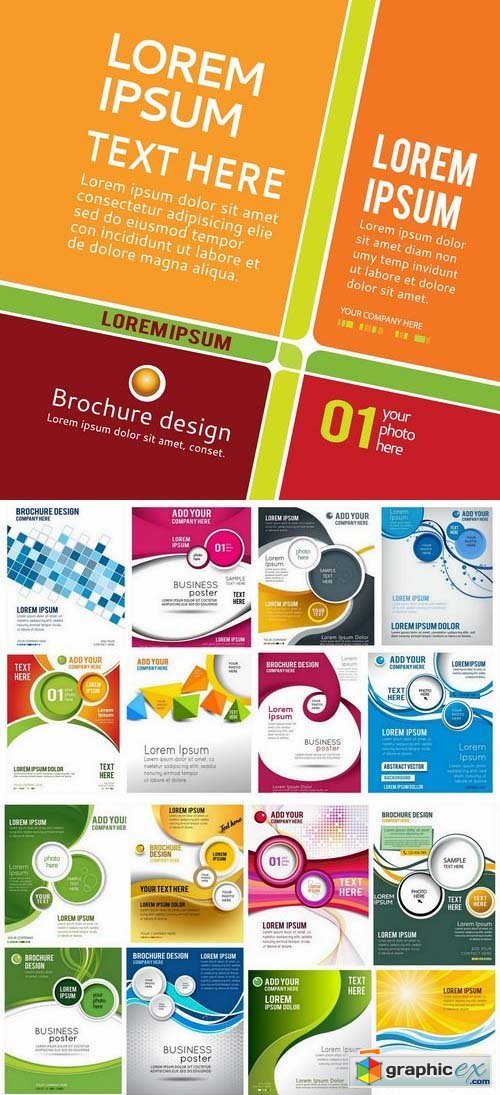 Flyers Template design Collection in vector from stock 24 25xEPS