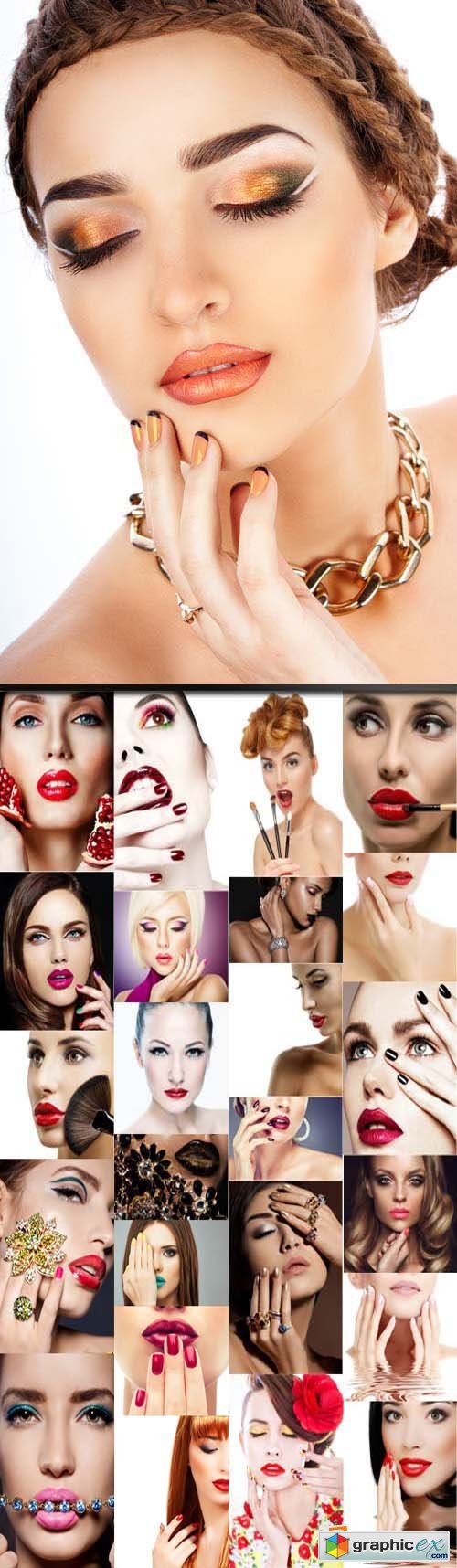 Fashion style, manicure, cosmetics and make-up, 25xJPG