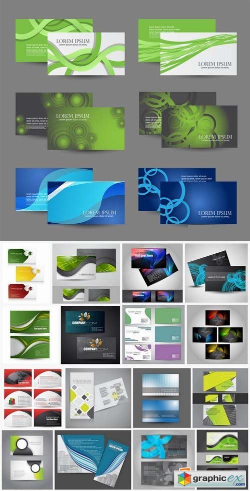 Business Cards & Brochure Template Design Elements 25xEPS