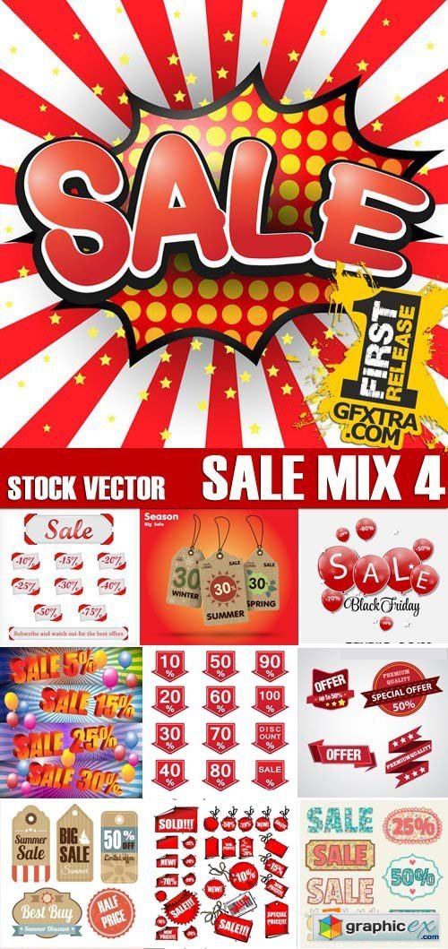 Stock Vectors - Sale Mix 4, 25xEPS