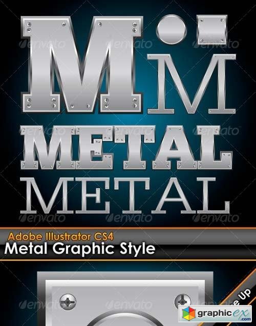 Metal Plate Illustrator Graphic Style with Bolts