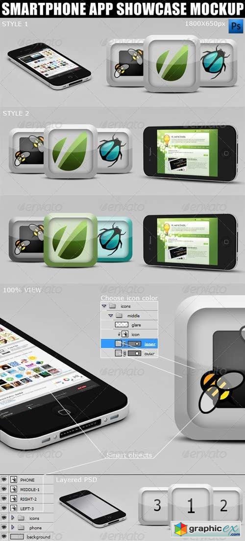 Smartphone App Showcase Mockup