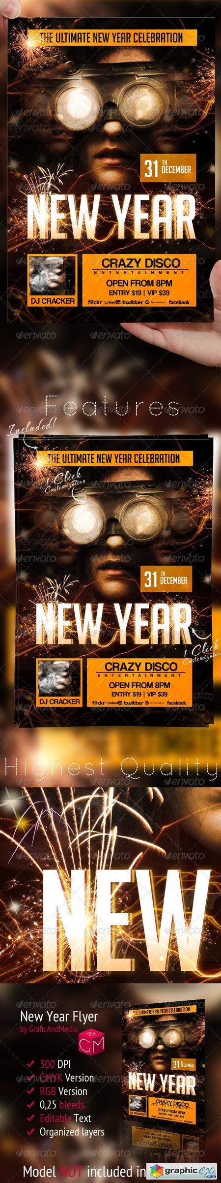 New Year Flyer Template 3093241