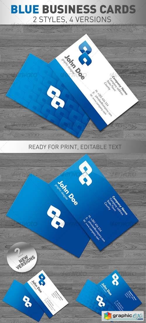 Blue Business Cards 4 VERSIONS