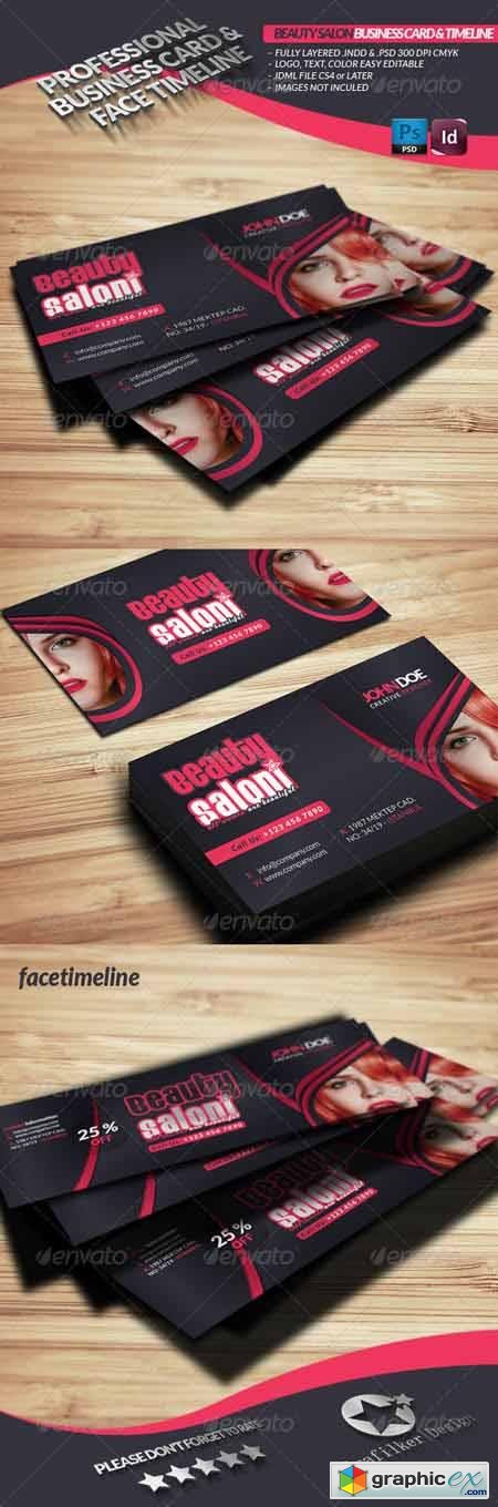 Beauty Salon Business Card Face Timeline 3567481