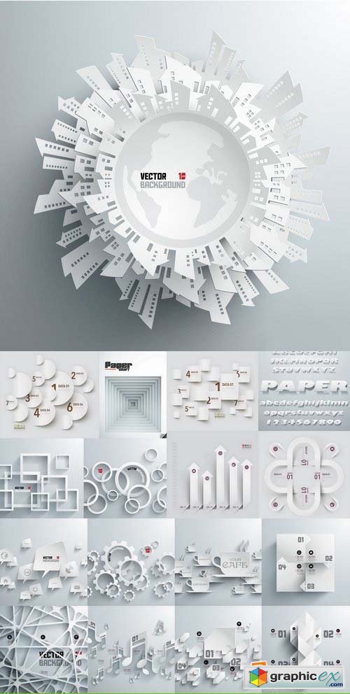 White paper elements in vector 23xEPS