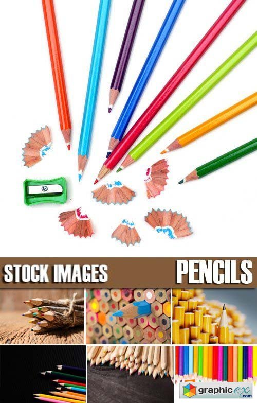 Stock Photos - Colored pencils, 25xJpg