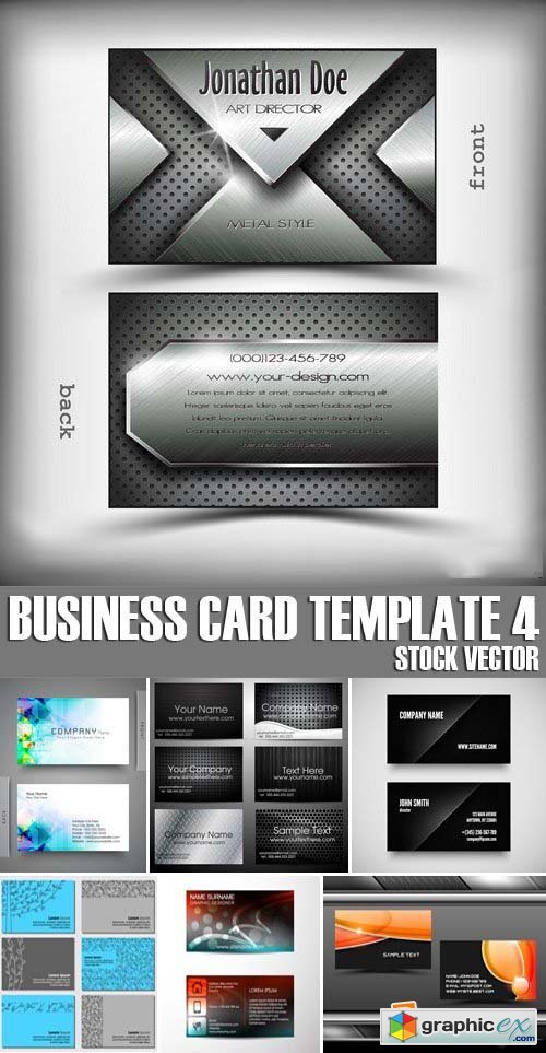 Stock Vectors - Business Card Template 4, 25xEPS