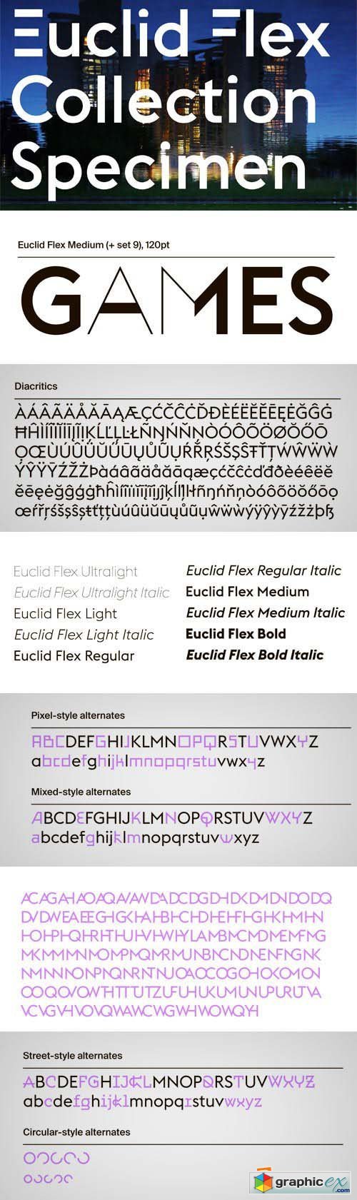 Euclid Flex Font Family - 10 Fonts for �375