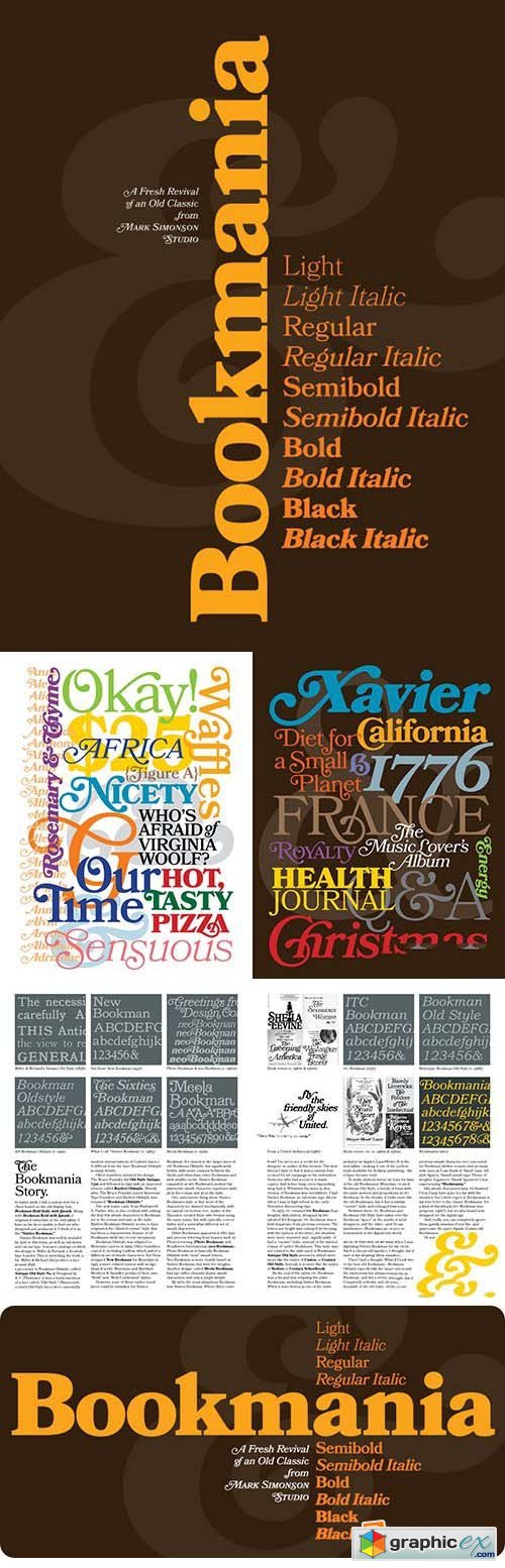 Bookmania Font Family - 10 Font $290