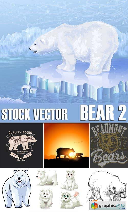 Stock Vectors - Bear 2, 25xEPS