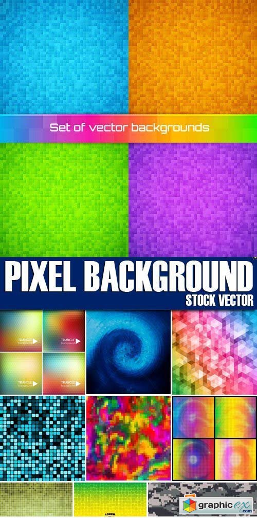 Stock Vectors - Pixel background, 25xEPS
