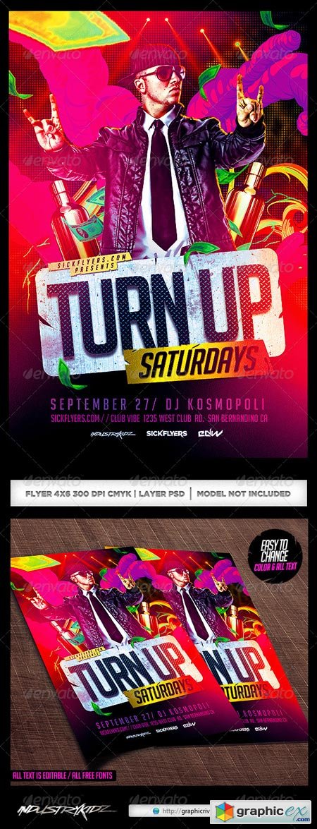 Turn Up Flyer Template PSD 7951864