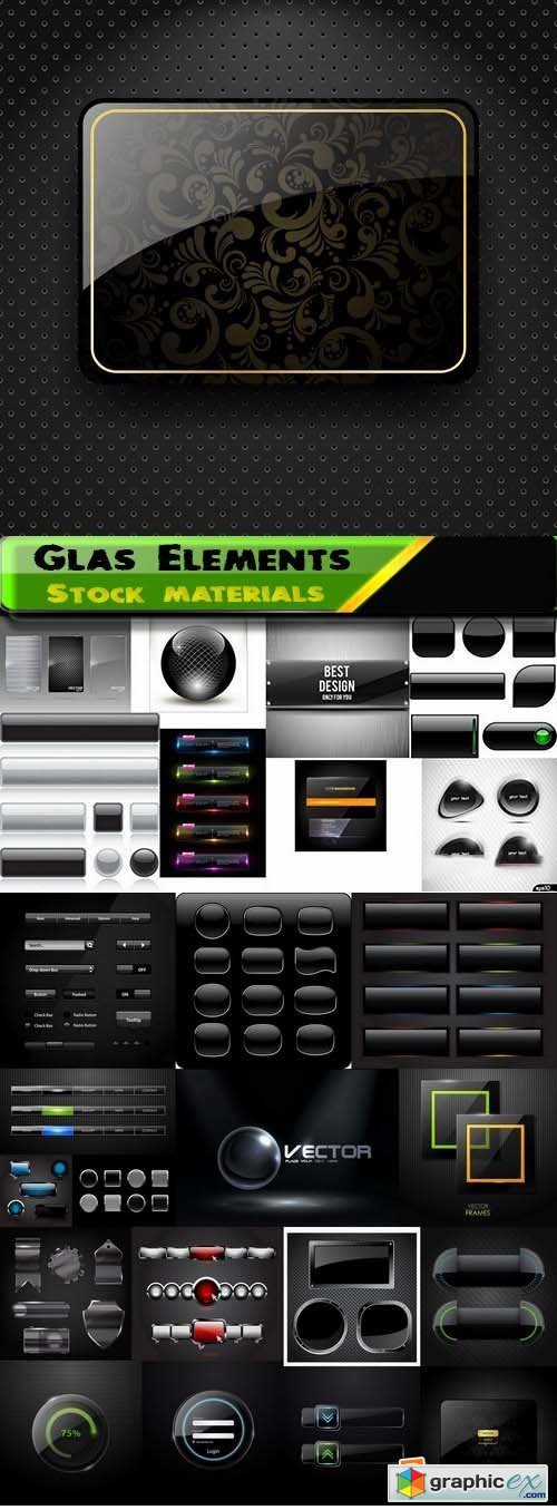 Different glass Elements in vector by stock 3 25xEPS