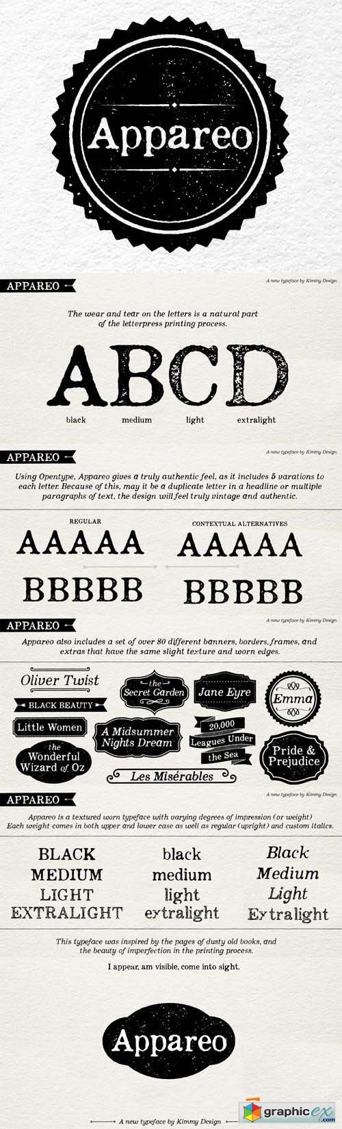 Appareo Font Family - 9 Fonts for $70