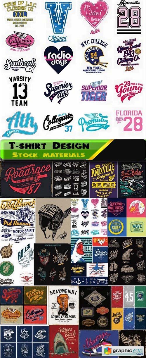 T-shirt Design elements in vector from stock 22 24xEPS