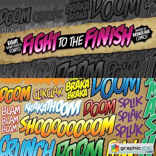 Fight To The Finish BB Font Family - 8 Font $360