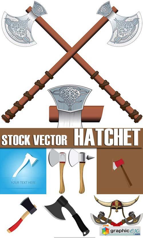 Stock Vectors - Hatchet, bill, axe, 25xEPS