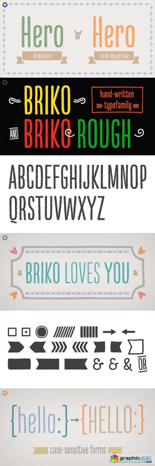Briko Font Family - 12 Fonts for $90