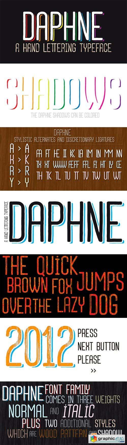 Daphne Font Family - 12 Fonts for $100