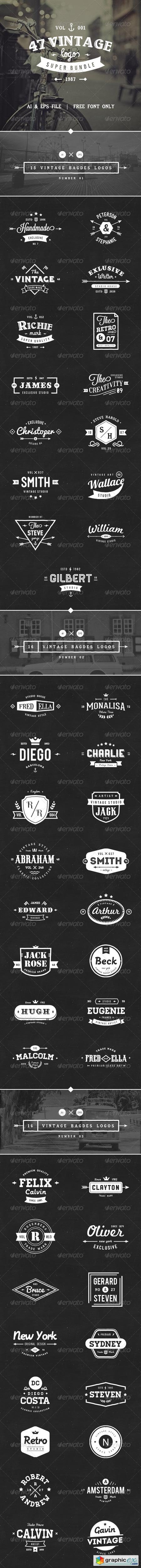 47 Vintage Logos Bundle 8411488