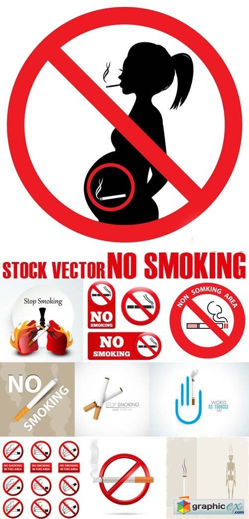 Stock Vectors - No Smoking, 25xEPS
