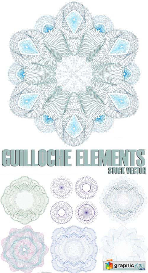 Stock Vectors - Guilloche Elements, 25xEPS