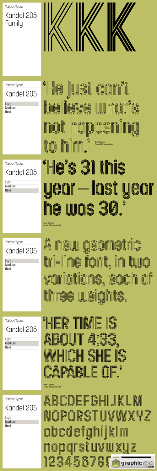 Kandel 205 Font Family - 6 Fonts for $69