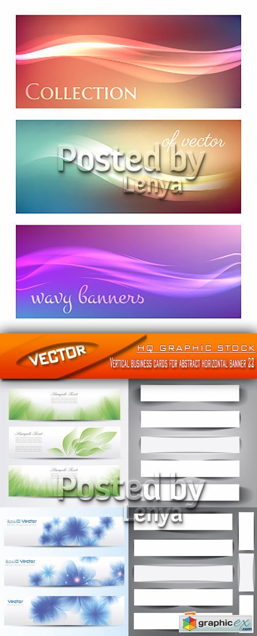 Stock Vector - Vertical business cards for abstract horizontal banner 22