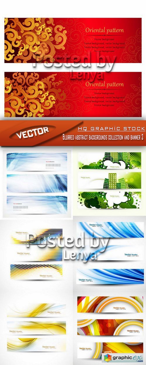 Stock Vector - Blurred abstract backgrounds collection and banner 2