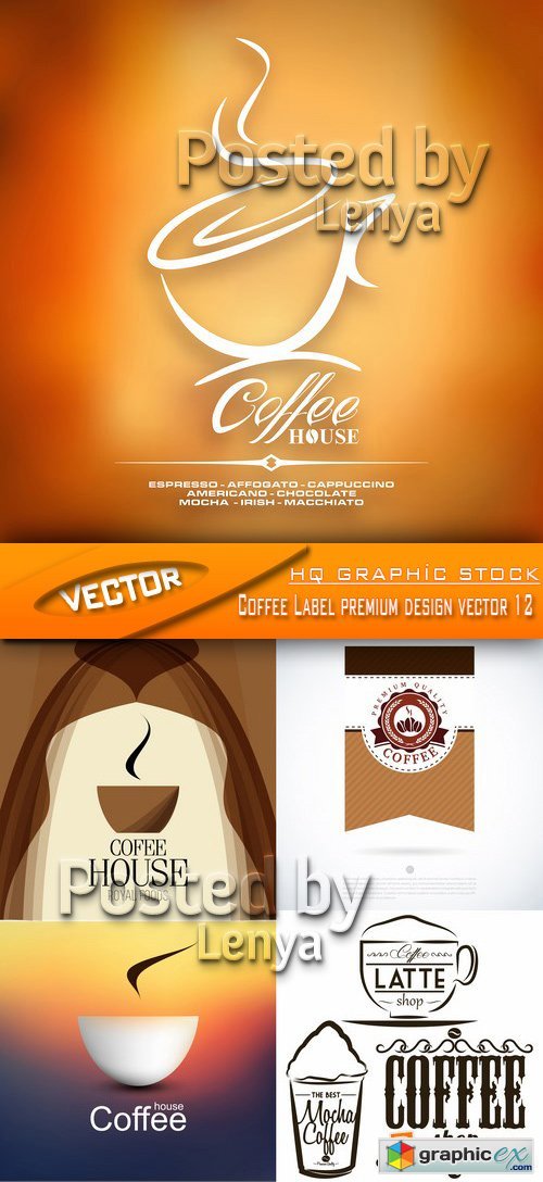 Stock Vector - Coffee Label premium design vector 12