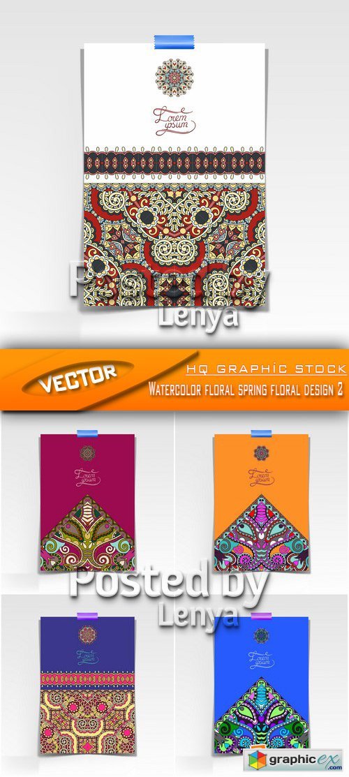 Stock Vector - Watercolor floral spring floral design 2