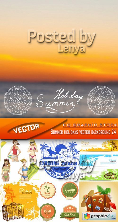 Stock Vector - Summer holidays vector background 24