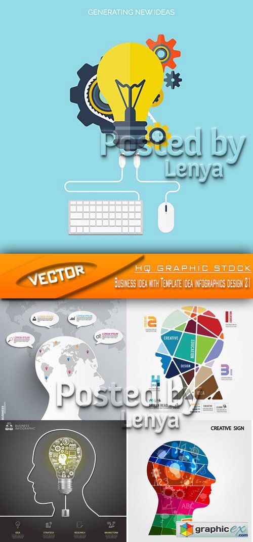 Stock Vector - Business idea with Template idea infographics design 21