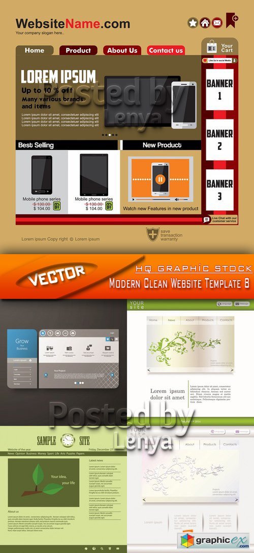 Stock Vector - Modern Clean Website Template 8