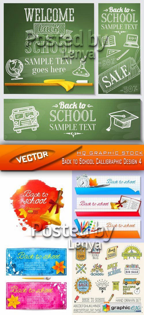 Stock Vector - Back to School Calligraphic Design 4