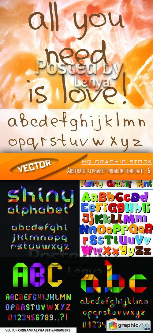 Stock Vector - Abstract alphabet premium template 16