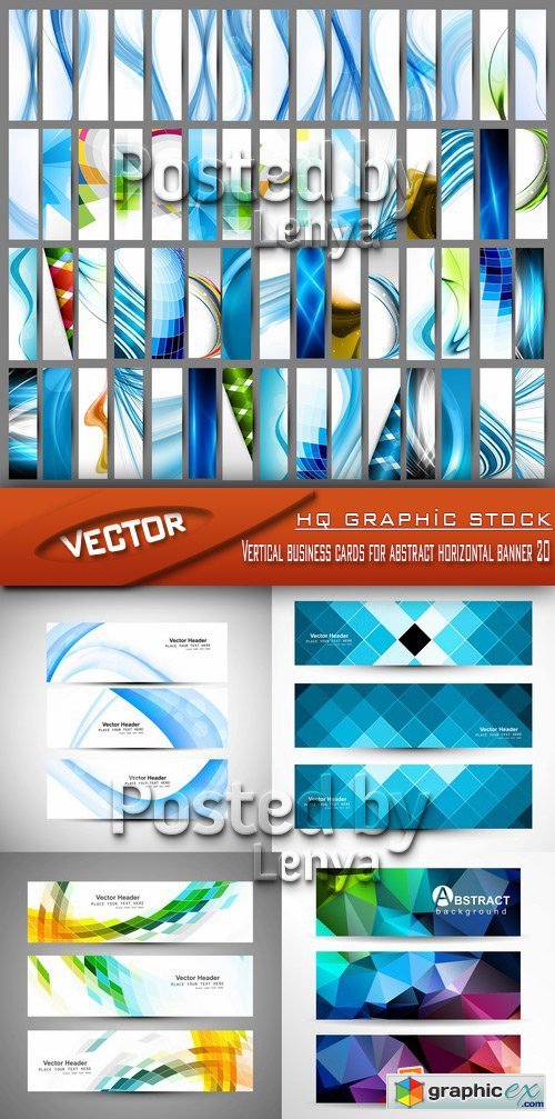 Stock Vector - Vertical business cards for abstract horizontal banner 20
