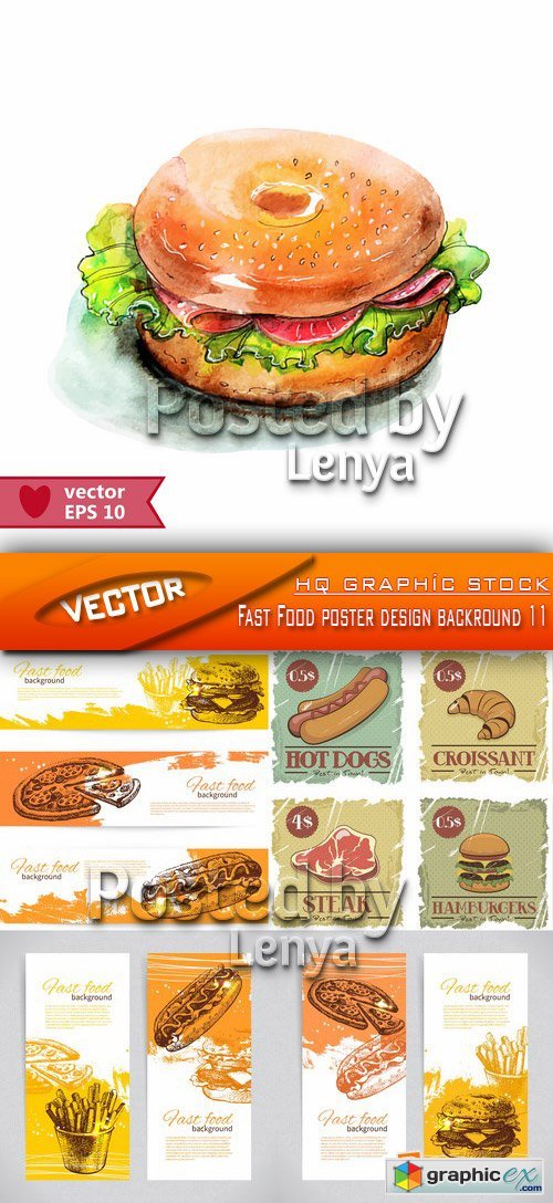 Stock Vector - Fast Food poster design backround 11